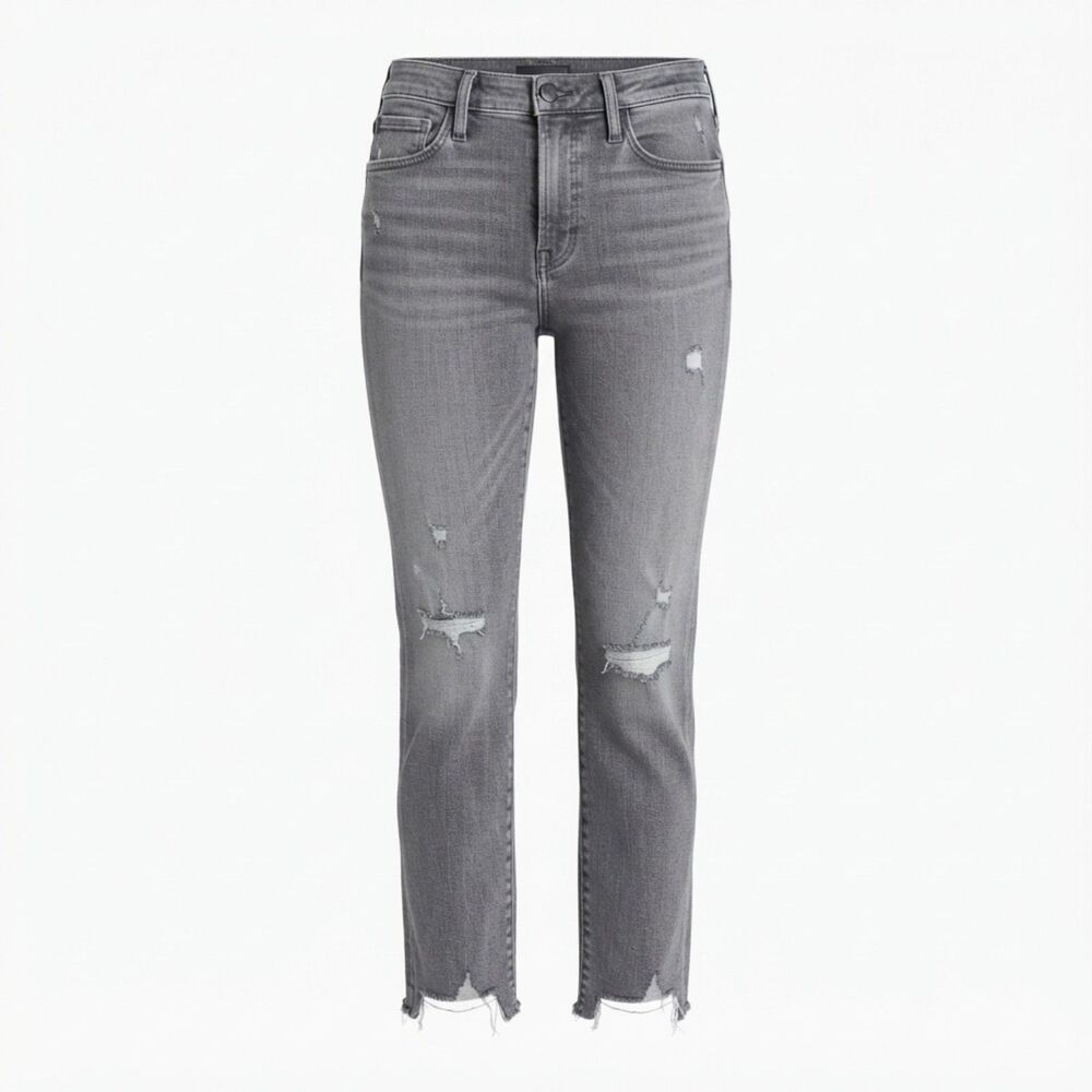 MOTHER The Insider Crop Step Fray Ace Of Spades Gray Jeans Size 24 Grunge Edgy
